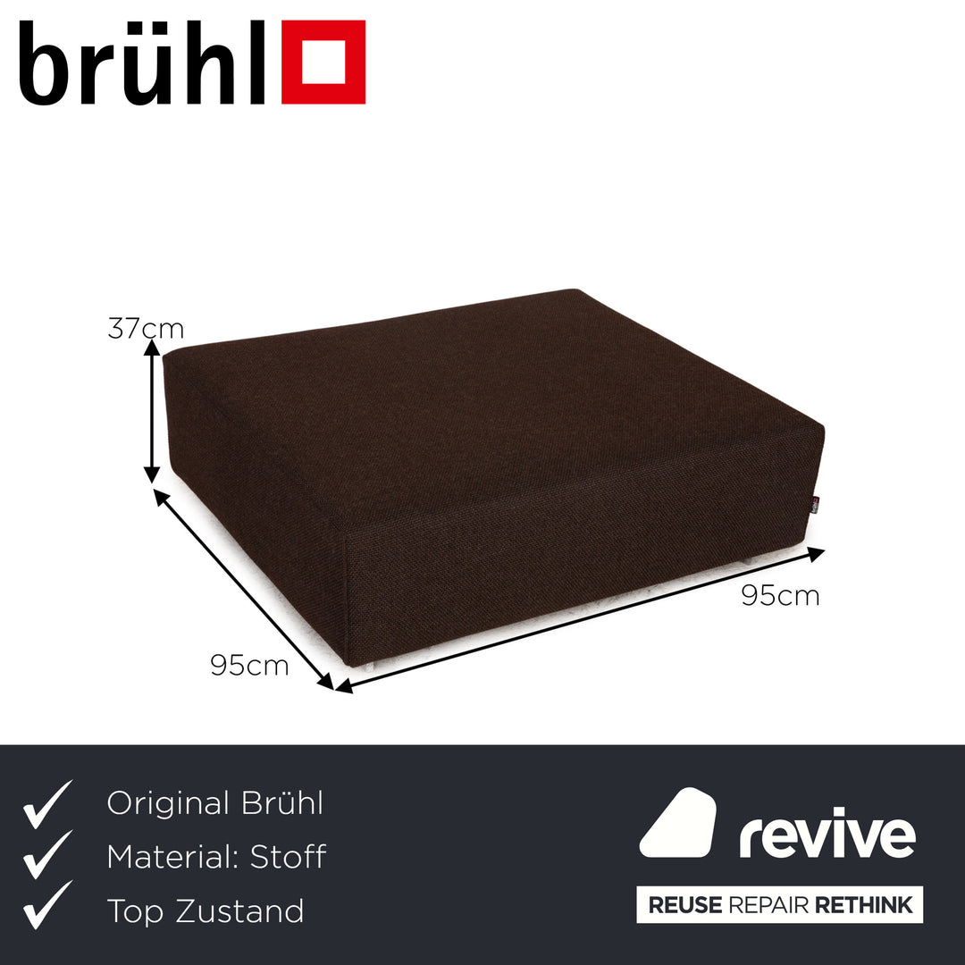 Brühl Fields fabric stool brown dark brown
