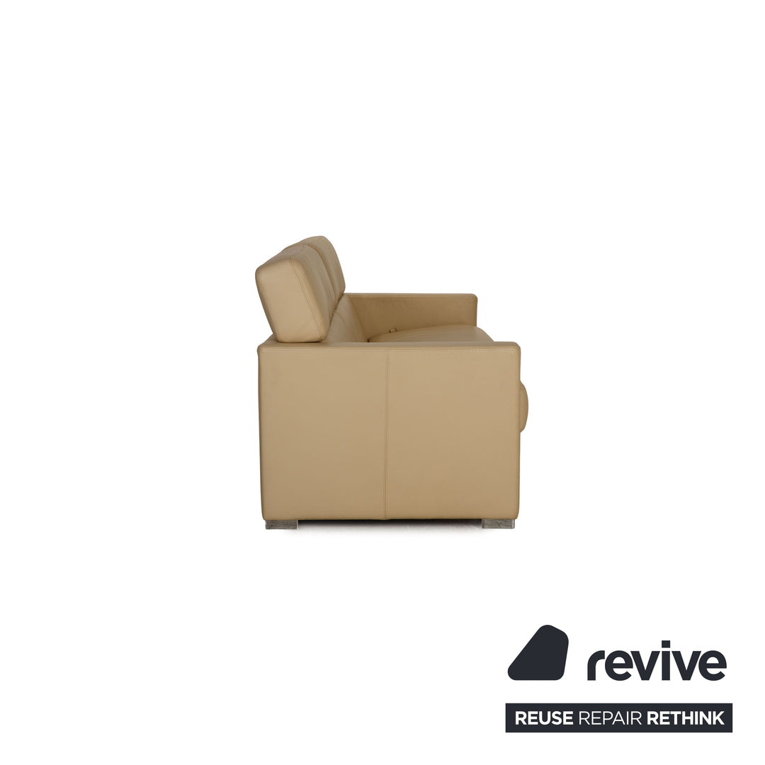 Brühl Francis leather sofa cream two-seater couch function