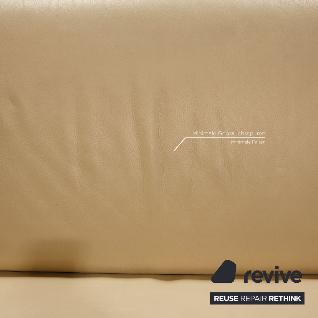Brühl Francis leather sofa cream two-seater couch function