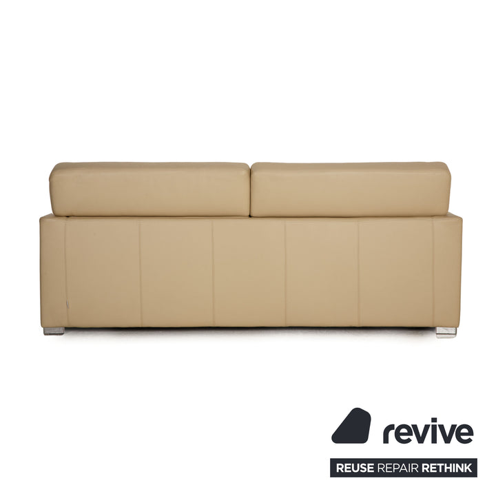 Brühl Francis leather sofa cream two-seater couch function