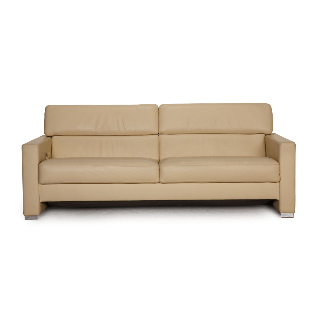 Brühl Francis leather sofa cream two-seater couch function