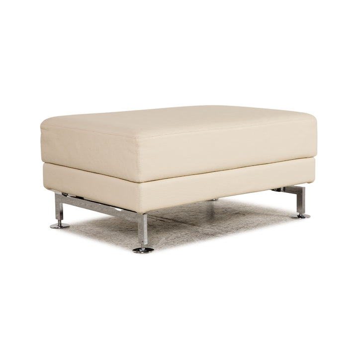 Tabouret en cuir Brühl Moule crème