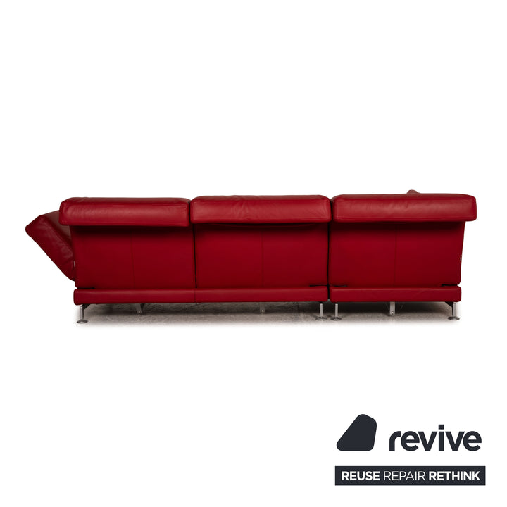 Brühl Moule Leather Sofa Red Corner Sofa Couch Function