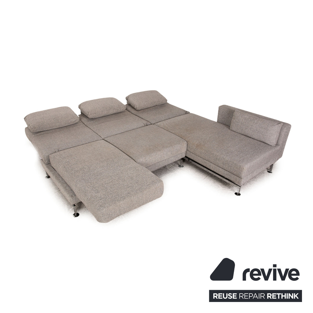 Brühl Moule fabric corner sofa gray sofa couch reclining function