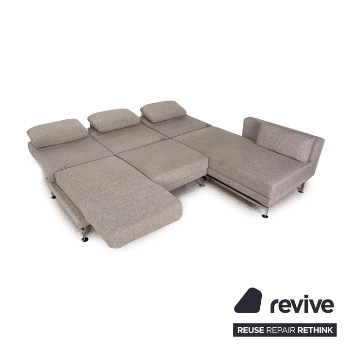 Brühl Moule fabric corner sofa gray sofa couch reclining function