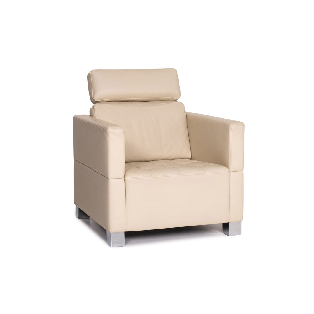 Brühl &amp; Sippold Carée leather armchair cream #14194