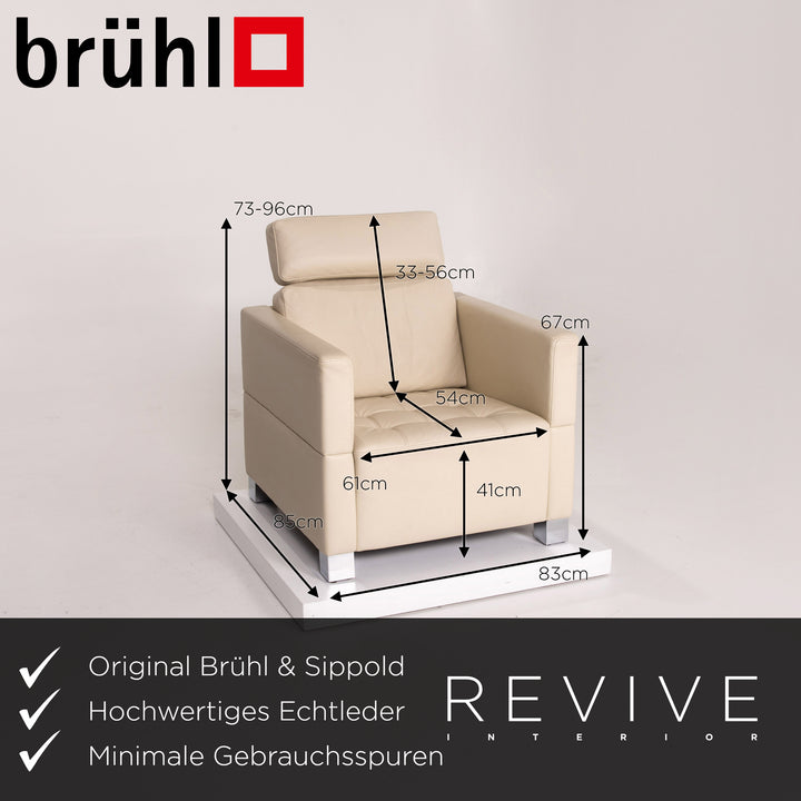 Brühl &amp; Sippold Carée leather armchair cream #14194