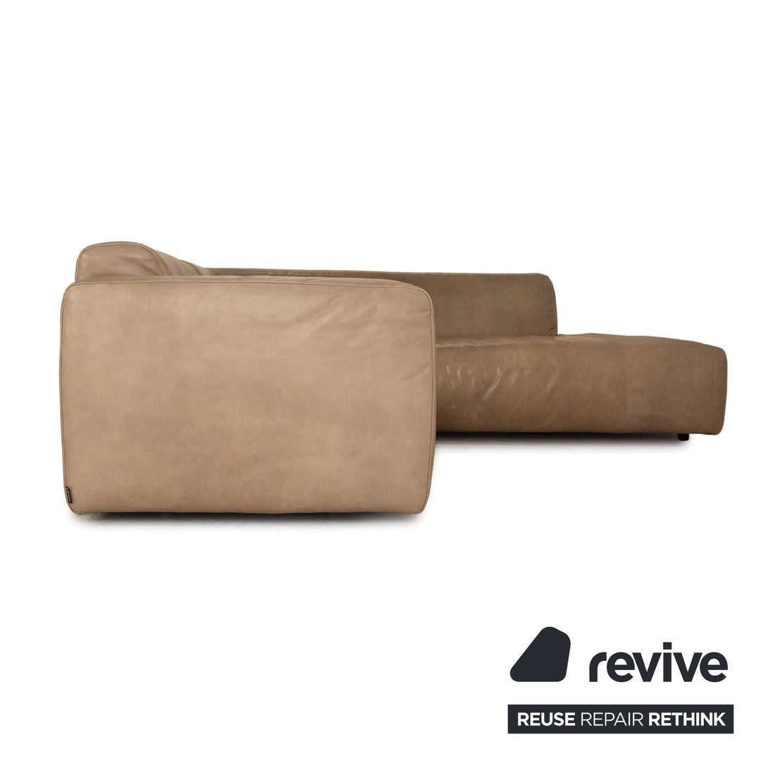 Bullfrog Camp Leder Ecksofa Beige Sofa Couch Recamiere rechts