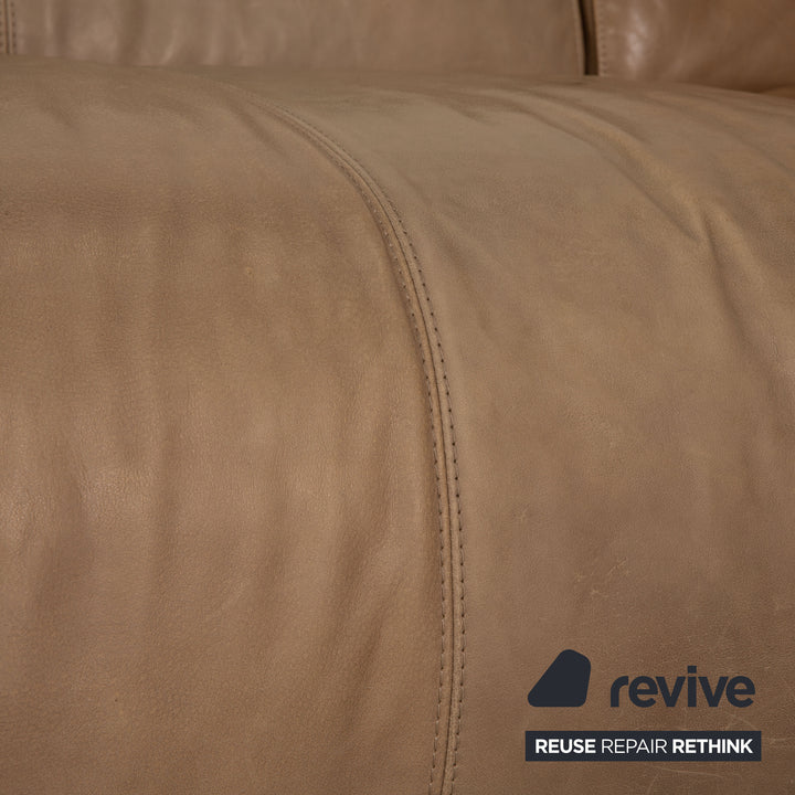 Bullfrog Camp Leder Ecksofa Beige Sofa Couch Recamiere rechts