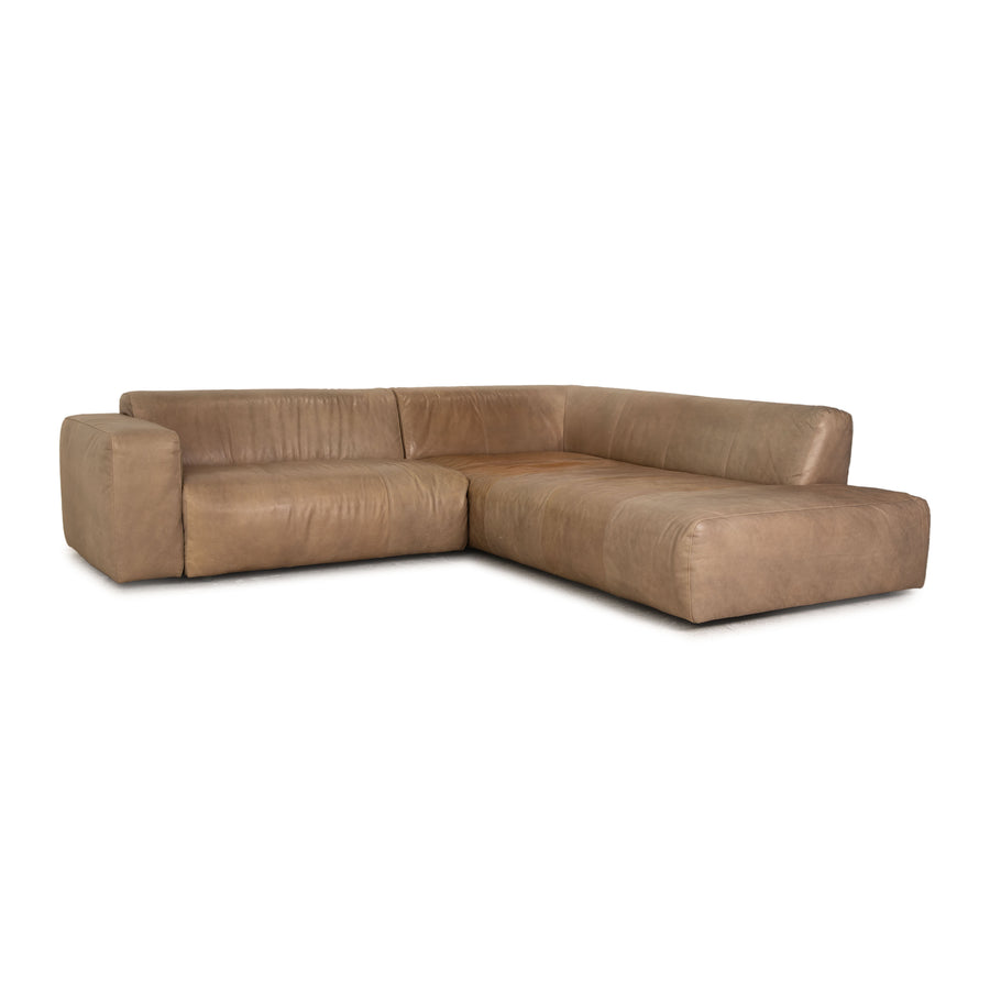 Bullfrog Camp Leder Ecksofa Beige Sofa Couch Recamiere rechts
