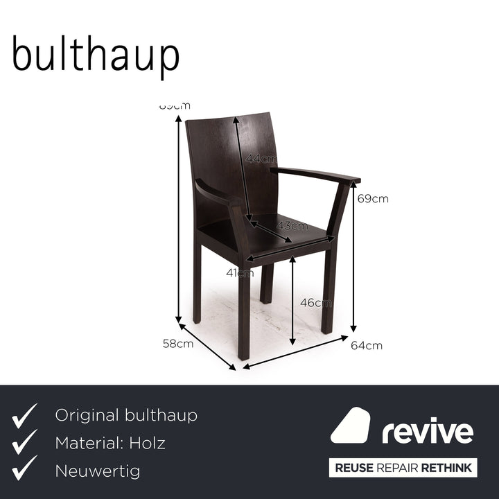 Chaise en bois bulthaup nemus marron foncé marron