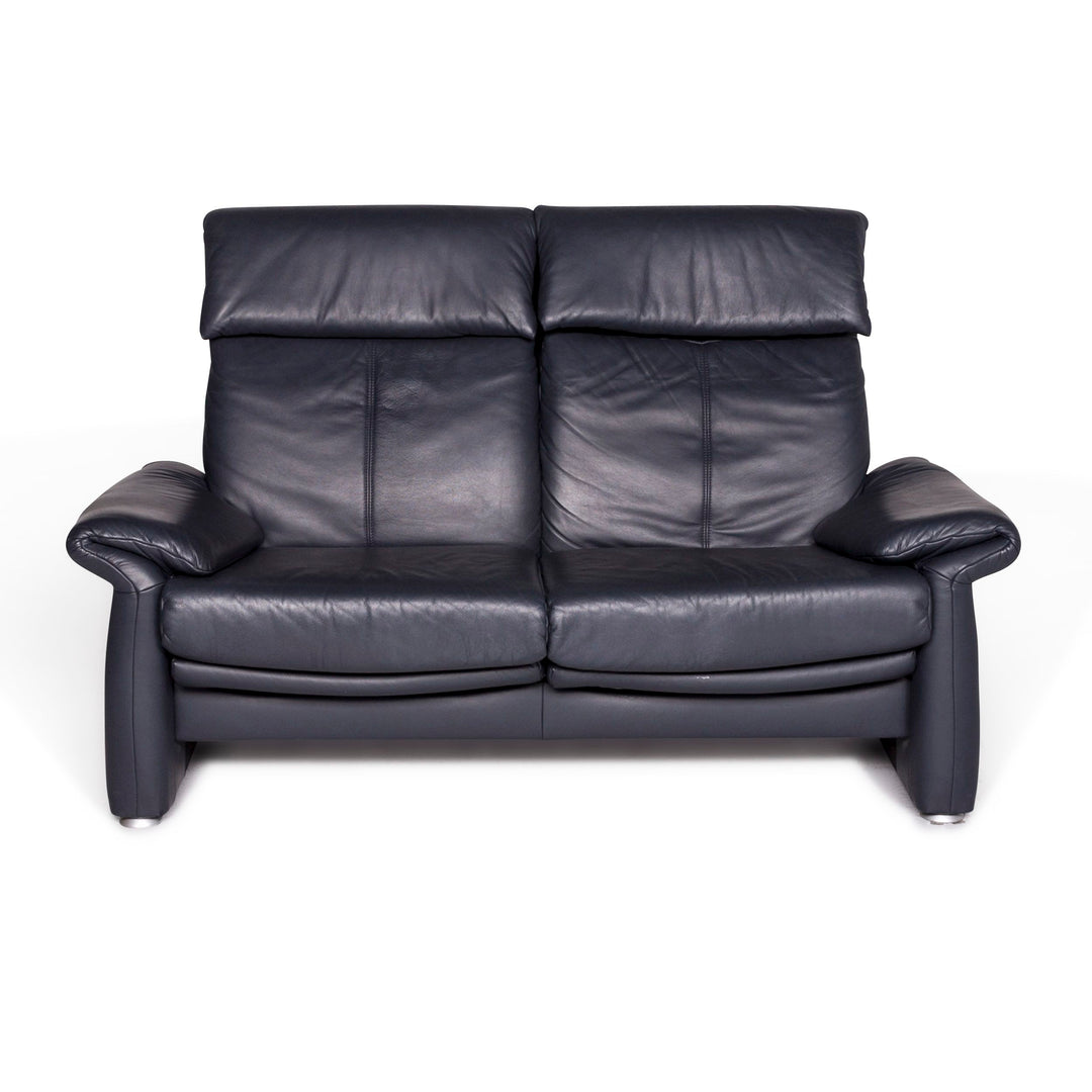 Laauser Leder Sofa Blau Zweisitzer Couch #8869