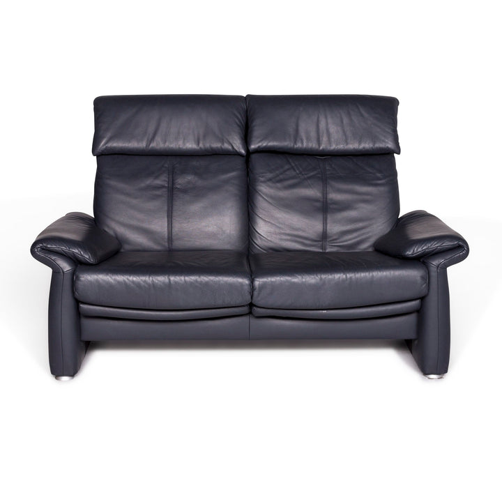 Laauser Leder Sofa Blau Zweisitzer Couch #8869