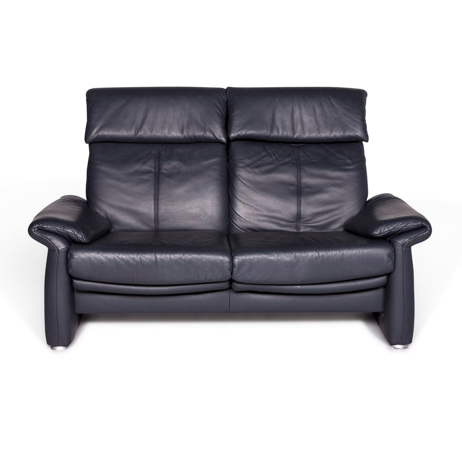 Laauser Leder Sofa Blau Zweisitzer Couch #8869