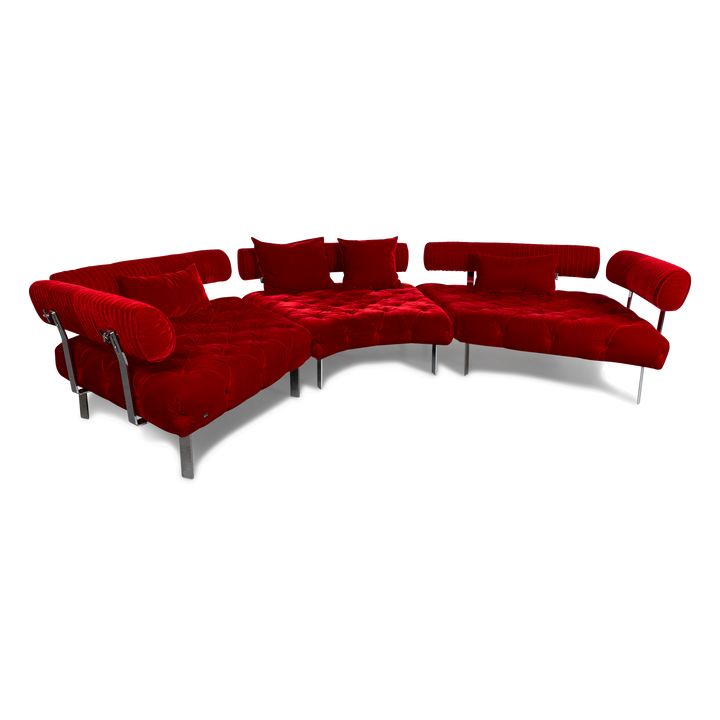 Bretz Highland Designer Stoff Sofa Rot Ecksofa Couch #6651