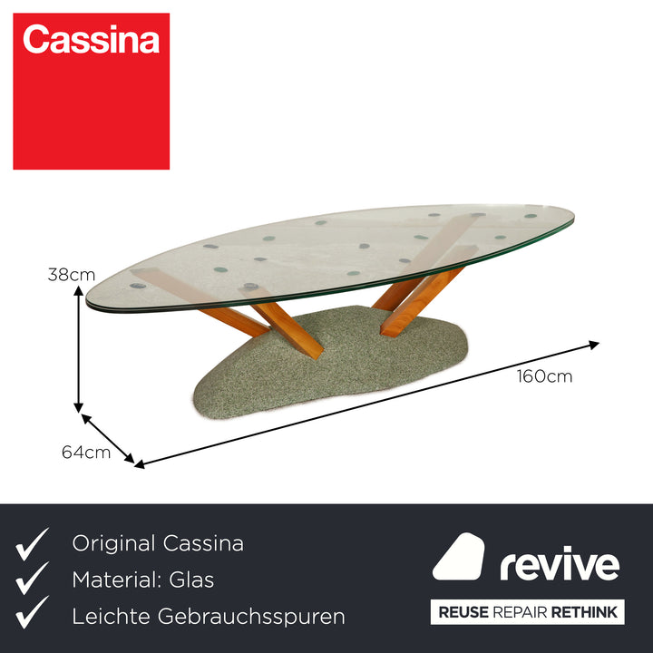 Cassina Artifici Glas Couchtisch Grau Grün