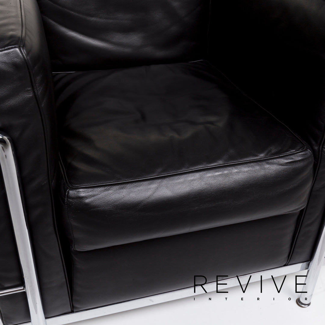Cassina Le Corbusier LC 2 Fauteuil en Cuir Noir #13187
