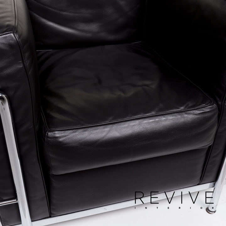 Cassina Le Corbusier LC 2 Fauteuil en Cuir Noir #13187