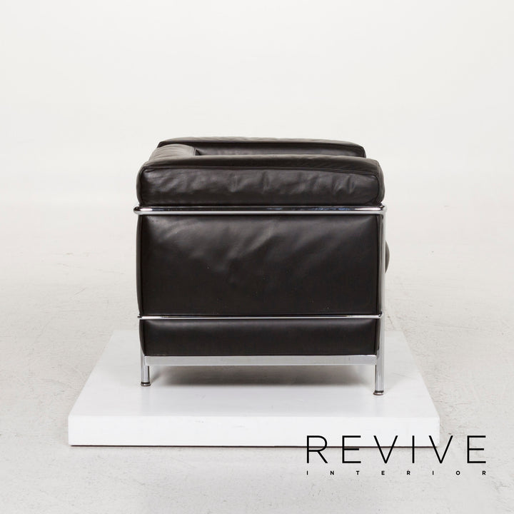 Cassina Le Corbusier LC 2 Fauteuil en Cuir Noir #13187