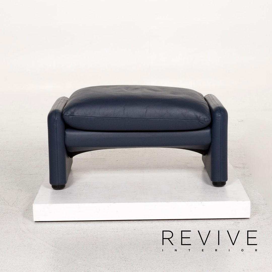Cassina Maralunga Tabouret en cuir Bleu #12397