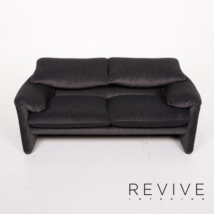 Cassina Maralunga Stoff Sofa Grau Zweisitzer #14145