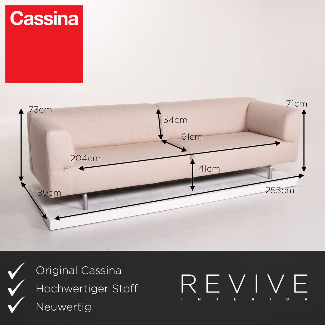 Cassina Met canapé en tissu crème nacre rose canapé trois places #13843