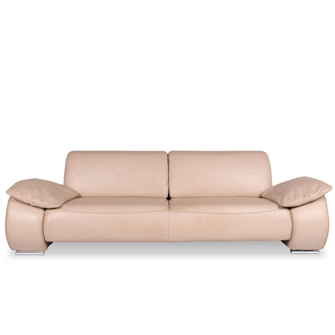 Musterring Designer Leider Sofa Beige Dreisitzer #10413