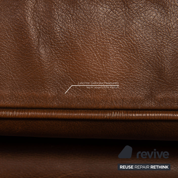 Chesterfield Leder Sofa Braun Dreisitzer