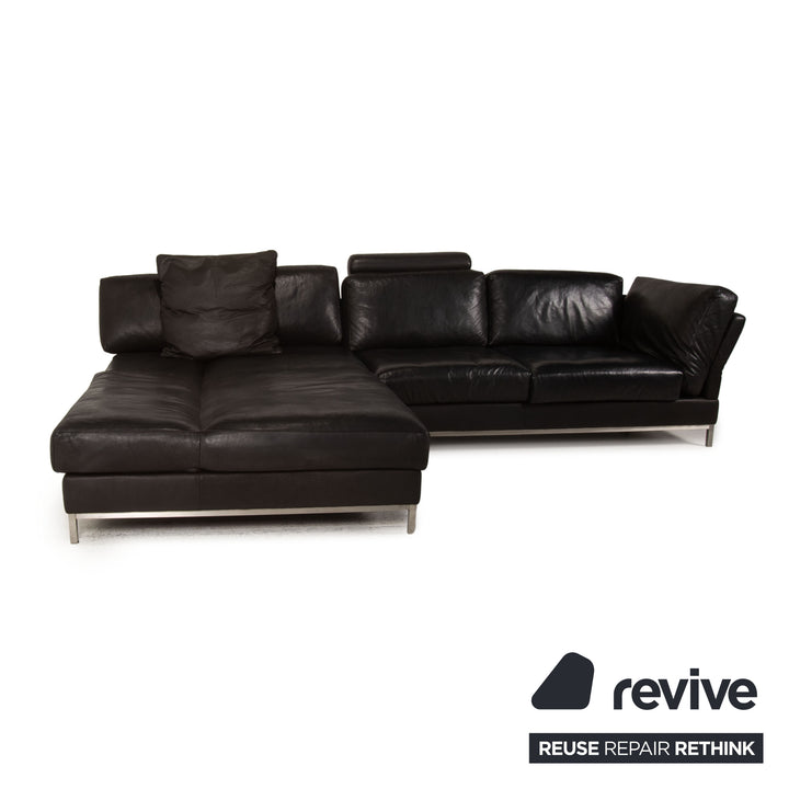 Contur Semino Leder Sofa Schwarz Ecksofa Sofa Couch
