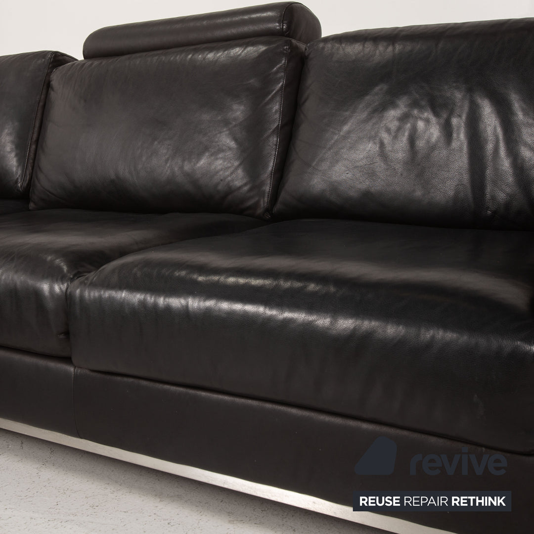 Contur Semino Leder Sofa Schwarz Ecksofa Sofa Couch