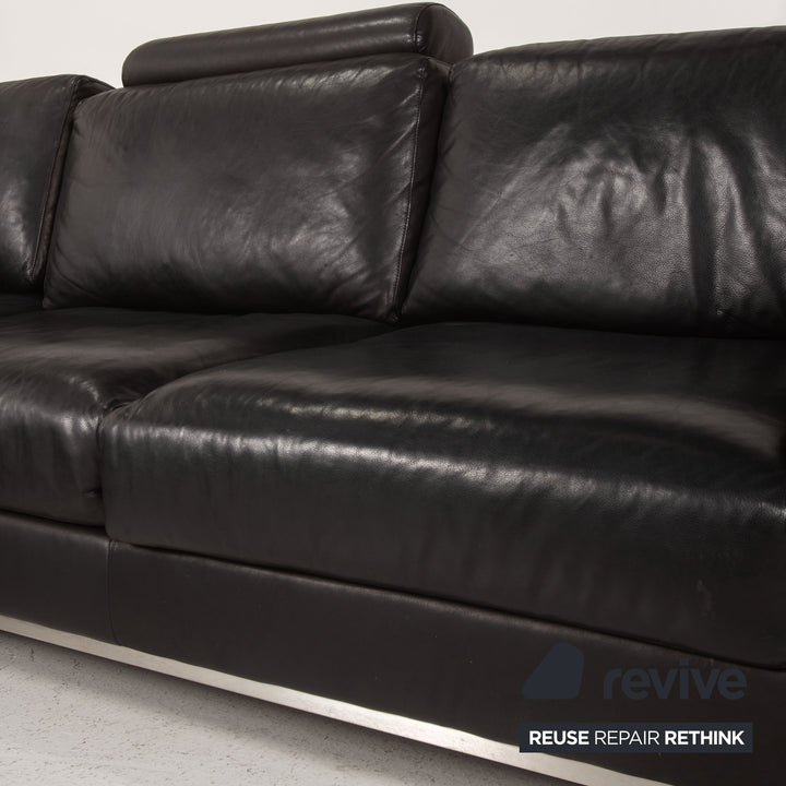 Contur Semino Leder Sofa Schwarz Ecksofa Sofa Couch