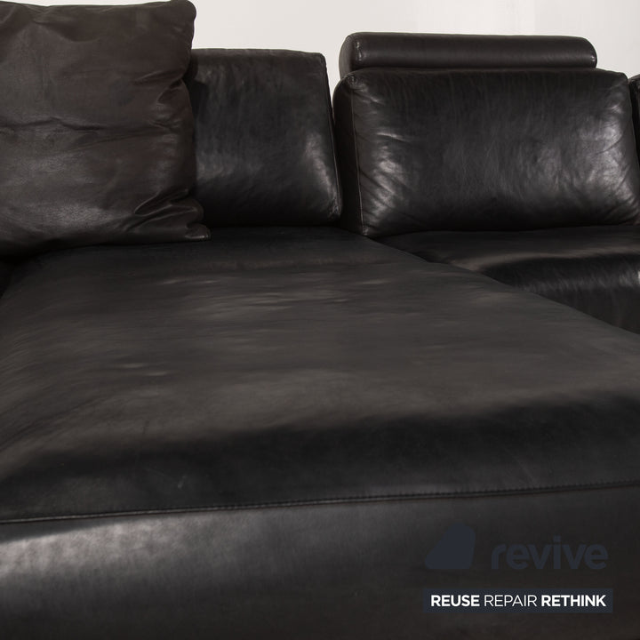 Contur Semino Leder Sofa Schwarz Ecksofa Sofa Couch
