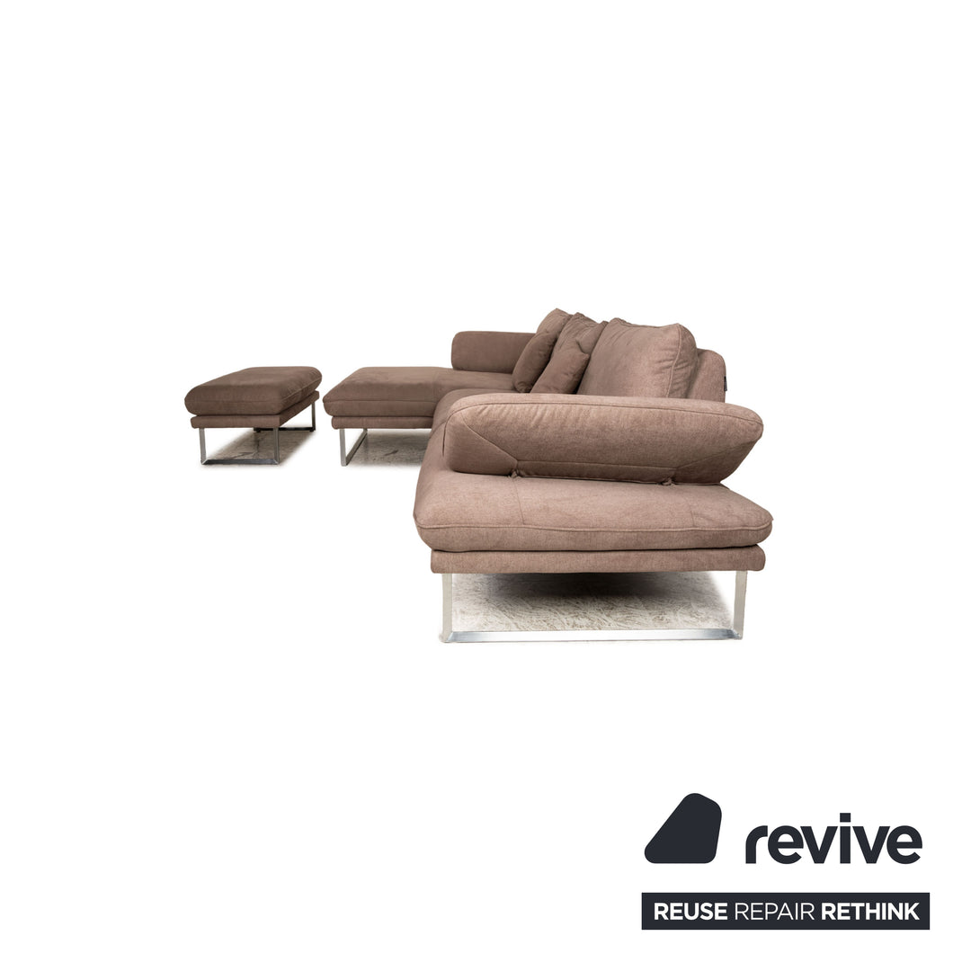 Contur Vieste Stoff Ecksofa Grau Recamiere links