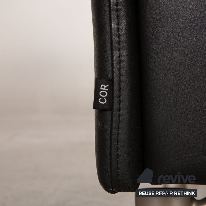 Cor Ala Leder Sessel Schwarz