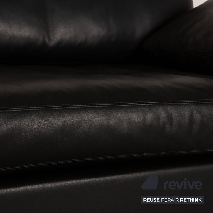 Cor Conseta Leder Dreisitzer Schwarz Sofa Couch