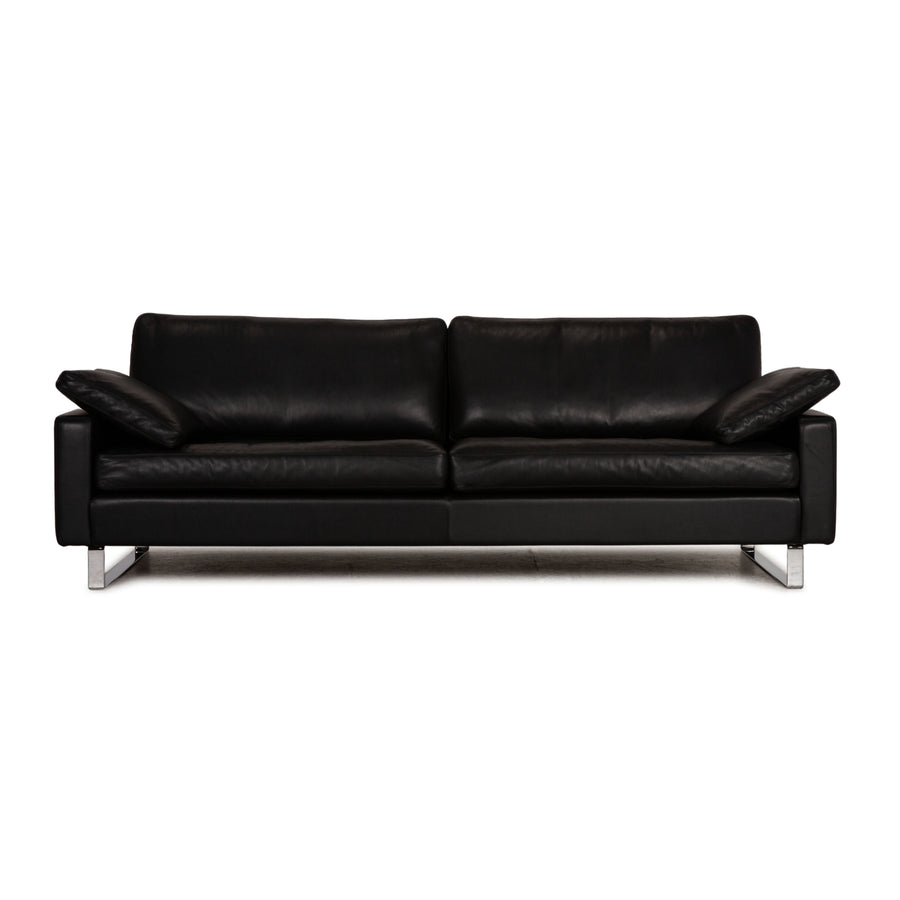 Cor Conseta Leder Dreisitzer Schwarz Sofa Couch