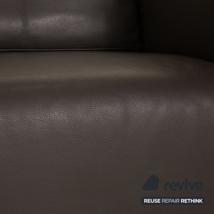 Fauteuil Cor Quant en Cuir Gris