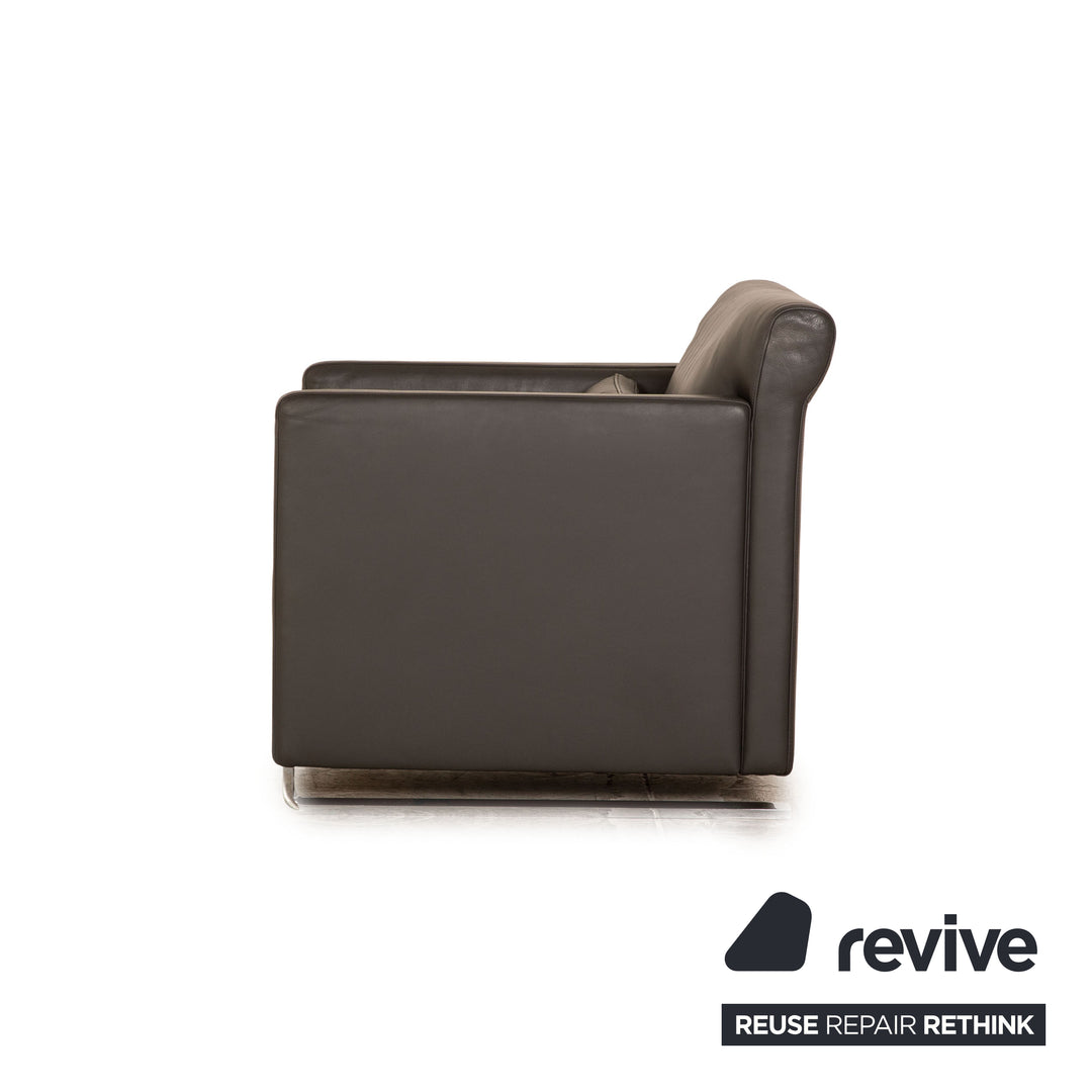 Fauteuil Cor Quant en Cuir Gris