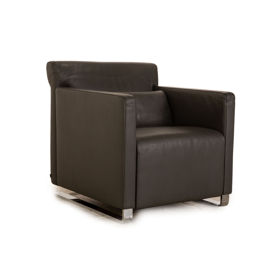 Fauteuil Cor Quant en Cuir Gris