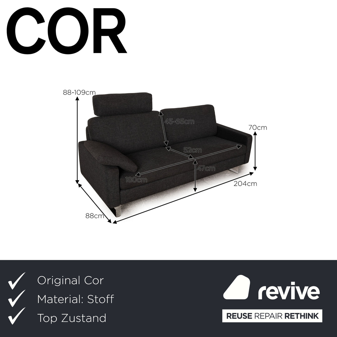 Cor Conseta Stoff Dreisitzer Grau Sofa Couch