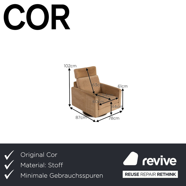 Cor Conseta Stoff Sessel Beige Drehfunktion