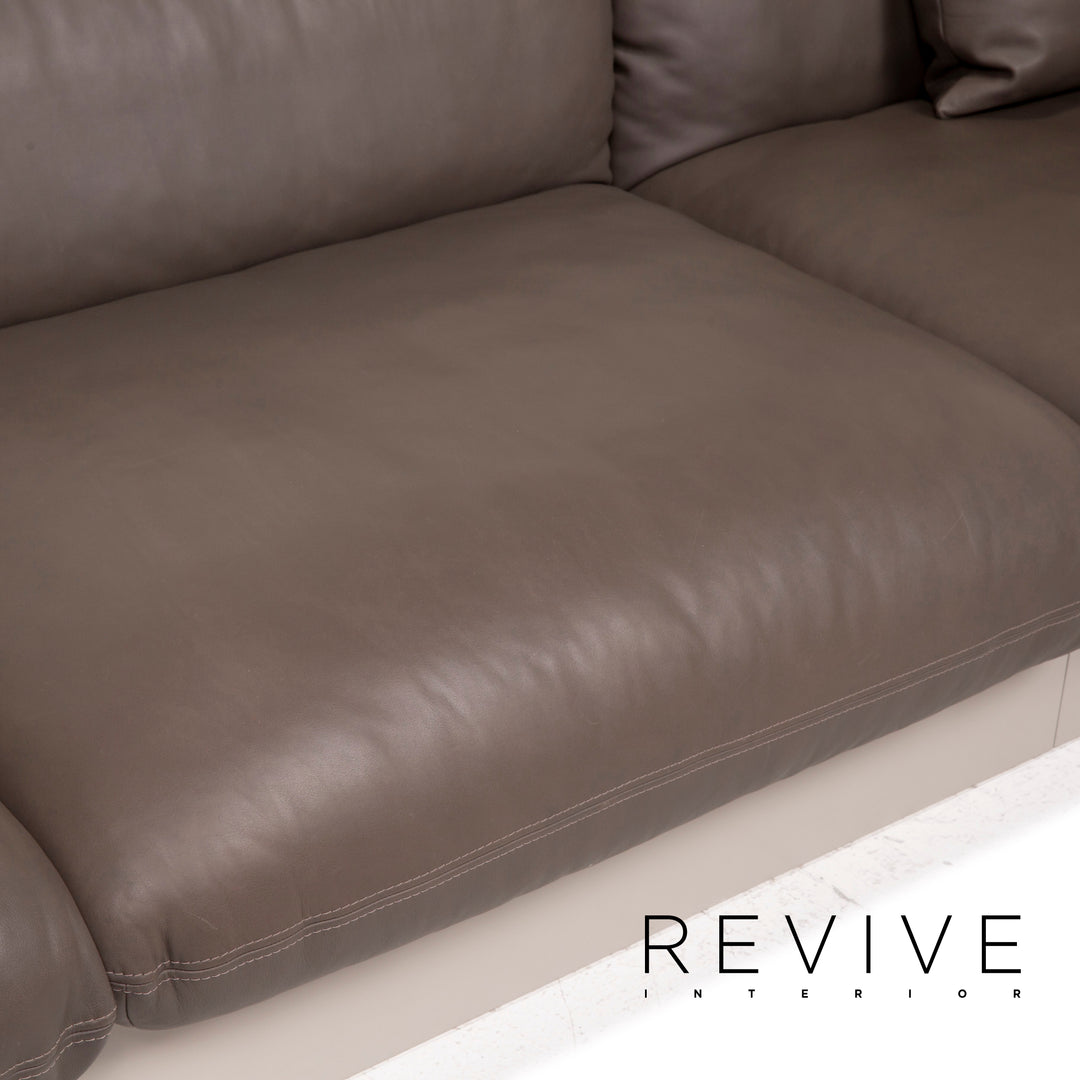 Cor Jalis leather corner sofa anthracite brown sofa couch