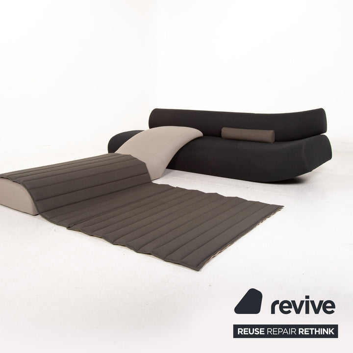 Canapé d'angle en tissu Cor Lava noir gris canapé modulable #14977