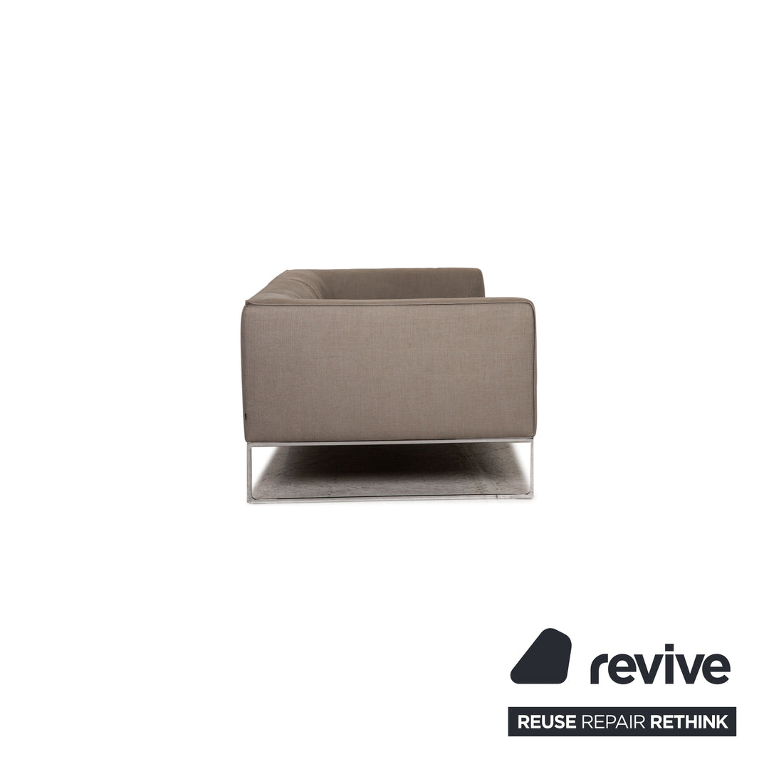 Cor Mell Fabric Three Seater Gray Sofa Couch Lounge