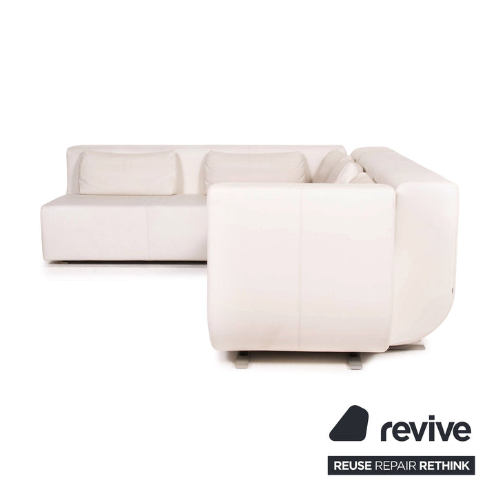 Cor Nuba Leder Ecksofa Creme Sofa Couch