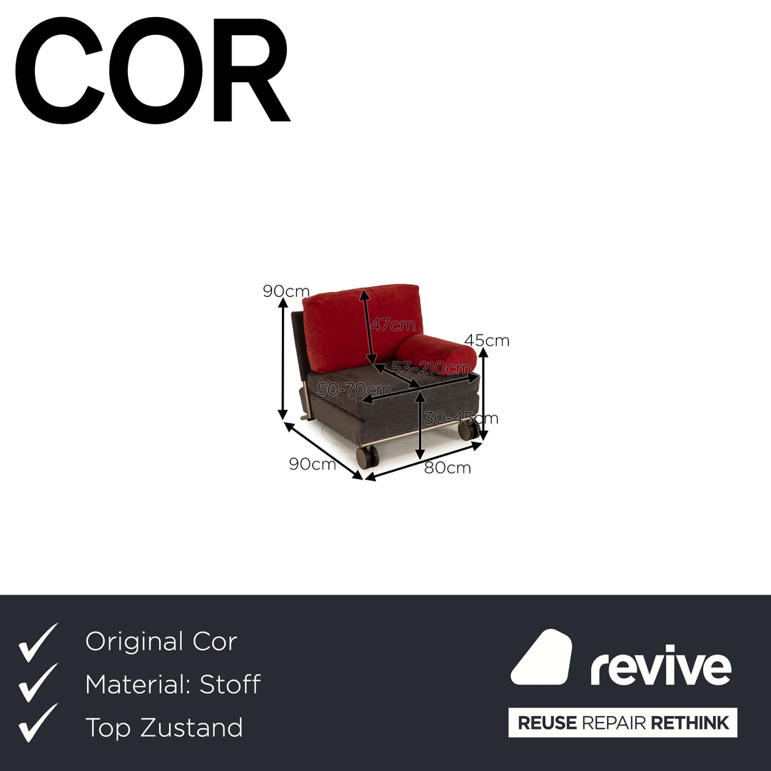 Cor Trinus Fabric Armchair Gray Sleep function