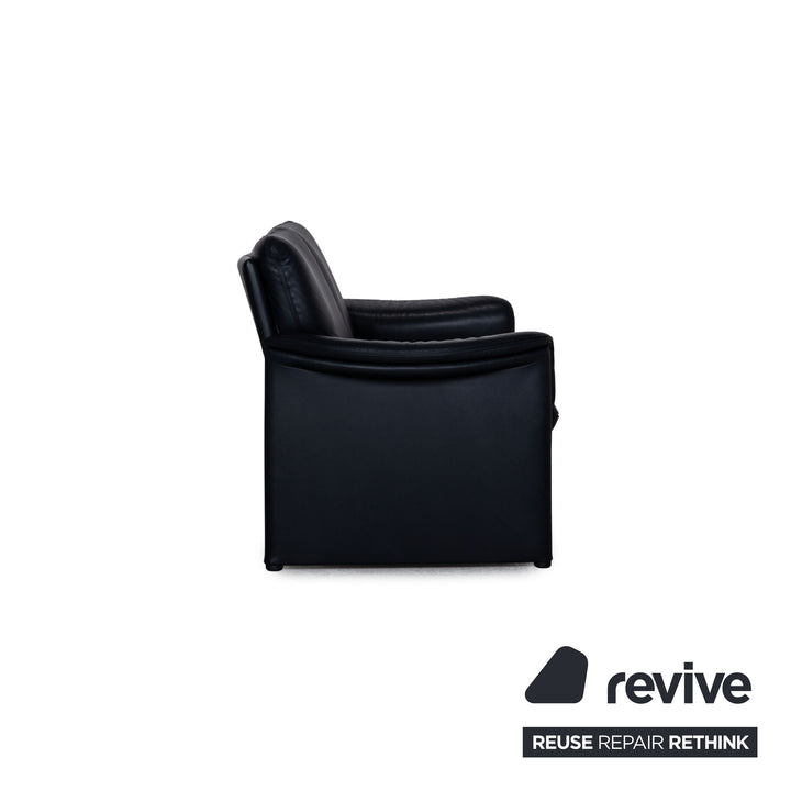Cor Zento Leder Sofa Garnitur Blau Zweisitzer Sessel