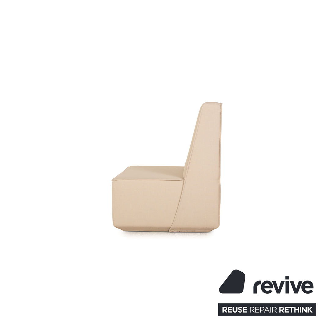 Fauteuil Cubit en tissu crème modulable