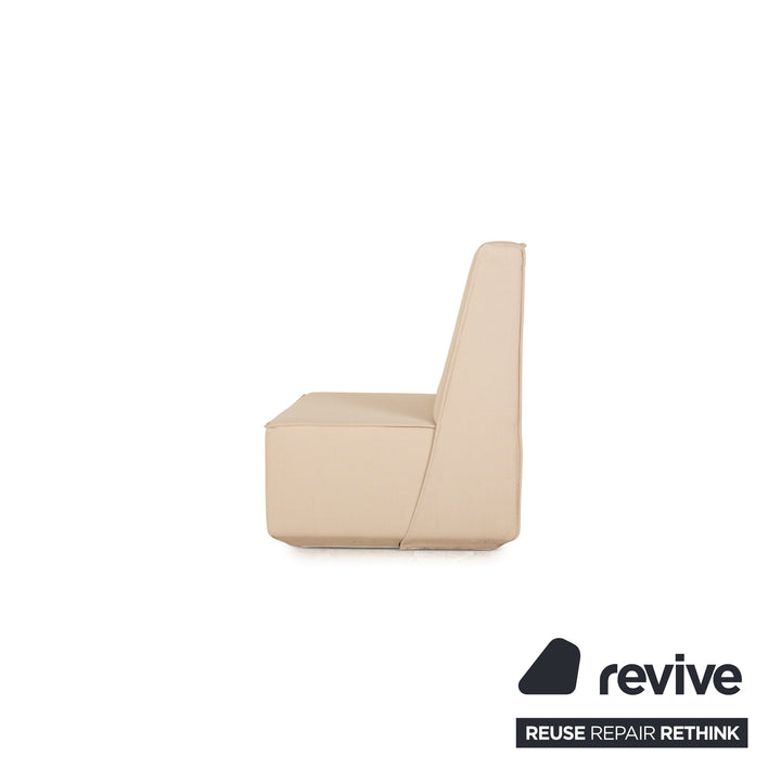 Fauteuil Cubit en tissu crème modulable