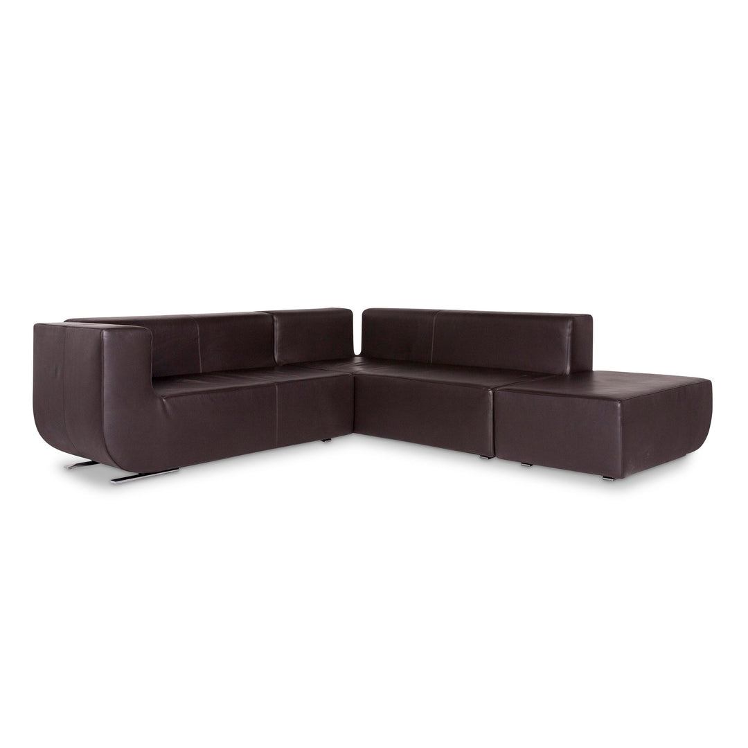 Cor Nuba Canapé d'angle design en cuir marron #9491